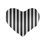 Vertical Stripes - White and Dark Gray Standard 16  Premium Heart Shape Cushion