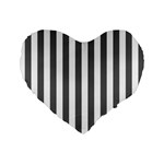 Vertical Stripes - White and Dark Gray Standard 16  Premium Flano Heart Shape Cushion