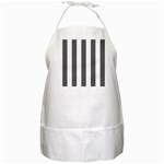 Vertical Stripes - White and Dark Gray BBQ Apron