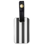 Vertical Stripes - White and Dark Gray Luggage Tag (One Side)