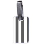 Vertical Stripes - White and Dark Gray Luggage Tag (Two Sides)
