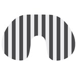 Vertical Stripes - White and Dark Gray Travel Neck Pillow