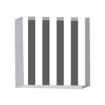 Vertical Stripes - White and Dark Gray 4 x 4  Acrylic Photo Block