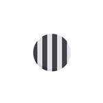 Vertical Stripes - White and Dark Gray 1  Mini Button