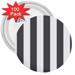 Vertical Stripes - White and Dark Gray 3  Button (100 pack)
