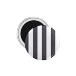 Vertical Stripes - White and Dark Gray 1.75  Magnet