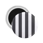 Vertical Stripes - White and Dark Gray 2.25  Magnet