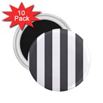 Vertical Stripes - White and Dark Gray 2.25  Magnet (10 pack)