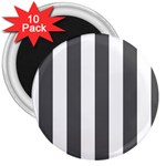 Vertical Stripes - White and Dark Gray 3  Magnet (10 pack)