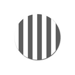 Vertical Stripes - White and Dark Gray Magnet 3  (Round)