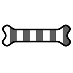 Vertical Stripes - White and Dark Gray Magnet (Dog Bone)