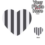 Vertical Stripes - White and Dark Gray Multi-purpose Cards (Heart)