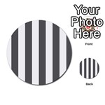 Vertical Stripes - White and Dark Gray Multi-purpose Cards (Round)