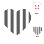 Vertical Stripes - White and Dark Gray Playing Cards (Heart)