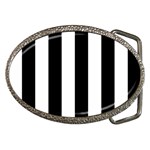 Vertical Stripes - White and Black Belt Buckle