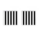 Vertical Stripes - White and Black Cufflinks (Square)