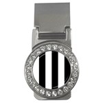 Vertical Stripes - White and Black Money Clip (CZ)
