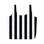 Vertical Stripes - White and Black Full Print Recycle Bag (M)