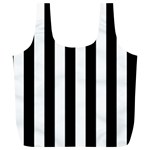 Vertical Stripes - White and Black Full Print Recycle Bag (XL)
