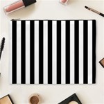 Vertical Stripes - White and Black Cosmetic Bag (XL)