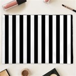 Vertical Stripes - White and Black Cosmetic Bag (XXL)