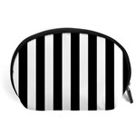 Vertical Stripes - White and Black Accessory Pouch (Large)