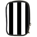 Vertical Stripes - White and Black Compact Camera Leather Case