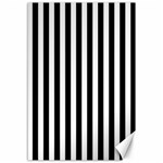 Vertical Stripes - White and Black Canvas 12  x 18 