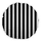 Vertical Stripes - White and Black Large 18  Premium Round Cushion