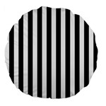 Vertical Stripes - White and Black Large 18  Premium Flano Round Cushion