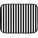 Vertical Stripes - White and Black Fleece Blanket (Mini)