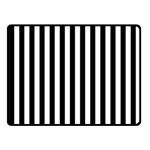 Vertical Stripes - White and Black Fleece Blanket (Small) (One Side)
