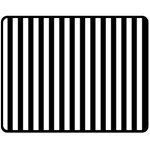 Vertical Stripes - White and Black Double Sided Fleece Blanket (Medium) (Two Sides)