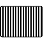 Vertical Stripes - White and Black Double Sided Fleece Blanket (Large) (Two Sides)