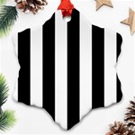 Vertical Stripes - White and Black Snowflake Ornament (Two Sides)