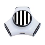 Vertical Stripes - White and Black Portable USB Hub (One Side)
