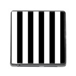 Vertical Stripes - White and Black Memory Card Reader (Square)