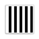 Vertical Stripes - White and Black Memory Card Reader with Storage (Square)