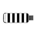 Vertical Stripes - White and Black Portable USB Flash (Two Sides)