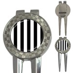 Vertical Stripes - White and Black 3-in-1 Golf Divot