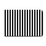Vertical Stripes - White and Black Small Doormat