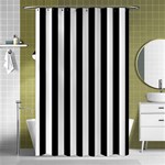 Vertical Stripes - White and Black Shower Curtain 48  x 72  (Small)