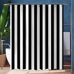 Vertical Stripes - White and Black Shower Curtain 60  x 72  (Medium)