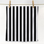 Vertical Stripes - White and Black Face Towel