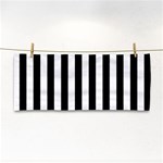 Vertical Stripes - White and Black Hand Towel