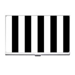 Vertical Stripes - White and Black Business Card Holder