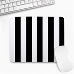 Vertical Stripes - White and Black Large Mousepad