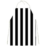 Vertical Stripes - White and Black Full Print Apron