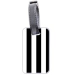 Vertical Stripes - White and Black Luggage Tag (Two Sides)