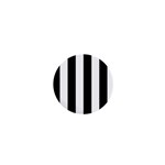 Vertical Stripes - White and Black 1  Mini Button